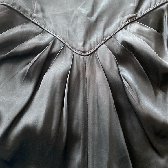 Vintage 80s Strapless Black Silky Cocktail Dress🖤 - Picture 3 of 5